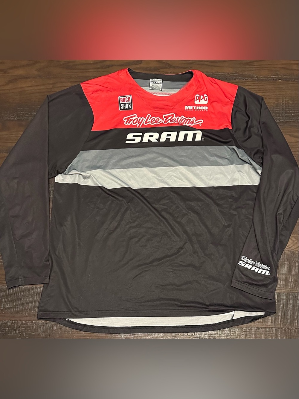 Troy Lee Designs TLD Mens Skyline LS Bike SRAM Jersey Black/Red XXL 2XL